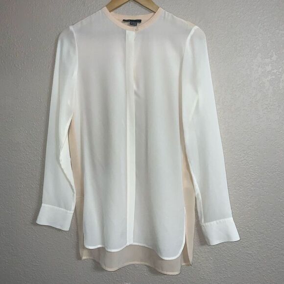 Vince color block silk button down shirt size 4 - Picture 6 of 10